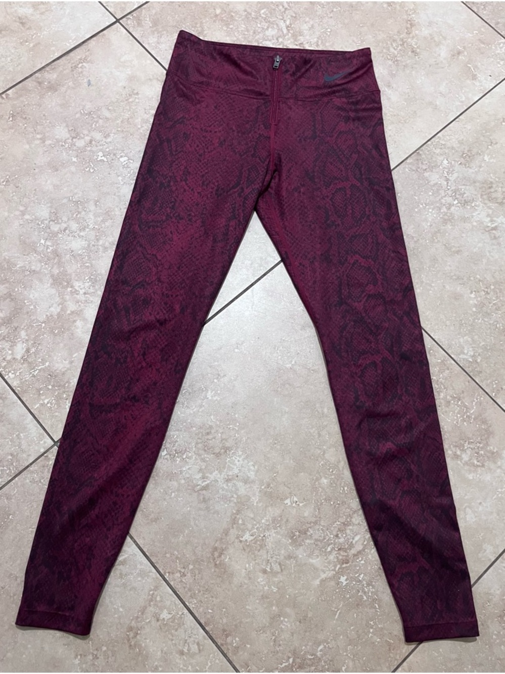 Nike Women's Deep Wine Snake-Print Jeggings